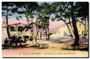 Old Postcard Camp Carpiagne The Office and The Mess Under Army officers