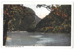 The Delaware Water Gap, Pennsylvania White Border Postcard, Boat, Mailed 1927