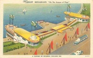 1933 Chicago World's Fair Thompson's Restaurants Linen Postcard Unused