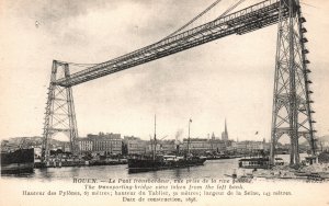 Vintage Postcard Transporting Bridge View Taken From The Left Bank Rouen France