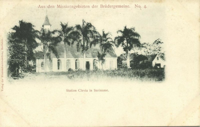 suriname, CLEVIA COMMEWIJNE, Mission Station, Church (1899)