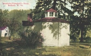 VINTAGE POSTCARD ALEXANDRA CAMPBELL'S STUDY HOUSE BETHANY WEST VIRGINIA 1925