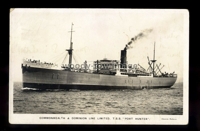 ca0556 - Commonwealth & Dominion Line Cargo Ship - Port Hunter - postcard