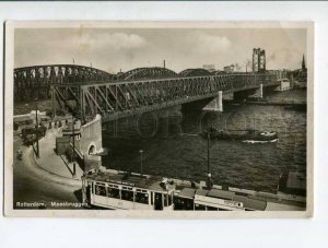 287026 HOLLAND ROTTERDAM Maasbruggen TRAM ADVERTISING Van Nelles Koffie coffee 