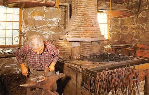 Moses Wilder Blacksmith Shop Hammering out a red-hot horseshoe - Sturbridge, ...