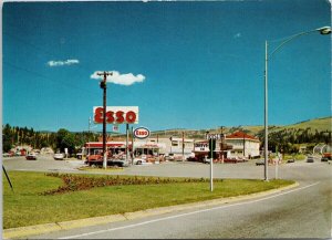 Princeton BC Esso Sign Gas Station Frosty's Drive-In Continental Postcard C10