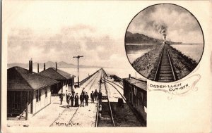 Multi View, Ogden-Lucin Cut-Off, Midlake, Utah Vintage Postcard M52