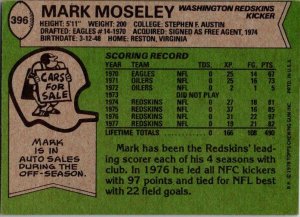 1978 Topps Football Card Mark Moseley Washington Redskins sk7423