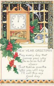 Clock at Midnight - New Years Greetings - Whitney Made - DB