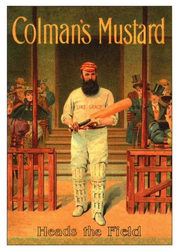 Colman's Mustard Heads the Field Cricket Series Vintage Postcard Advertising