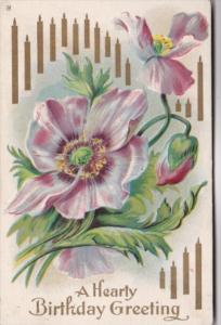 Birthday With Candles and Flowers