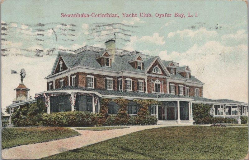 Postcard Sewanhaka Corinthian Yacht Club Oyster Club Bay LI NY 1911