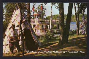Greetings From Indian Village Hayward WI Post Card 5352