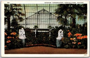 1929 Interior Conservatory Garfield Park Chicago Illinois IL Posted Postcard