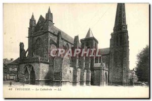 Old Postcard The Cathedral Treguier