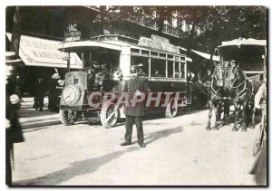 Modern Postcard Paris 1900 Traffic on a boulevard