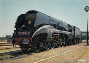 LOCOMOTIVE 232 U I SNCF 1949 MULHOUSE Railway Station postcard