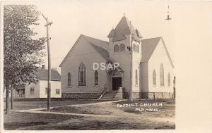 A55/ Plainfield Wisconsin Wi Postcard Photo RPPC c1910 Baptist Church Building 1