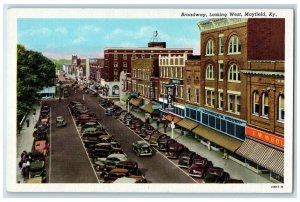 c1940's Bird's Eye View Of Broadway Looking West Mayfield Kentucky KY Postcard