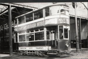 Postcard Size Transport Photograph-Leicester City Tramways,Abbey Rd Depot MB1044