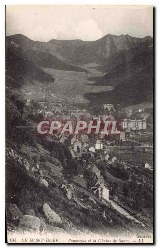 Old Postcard Panorama Le Mont Dore and La Chaine De Sancy