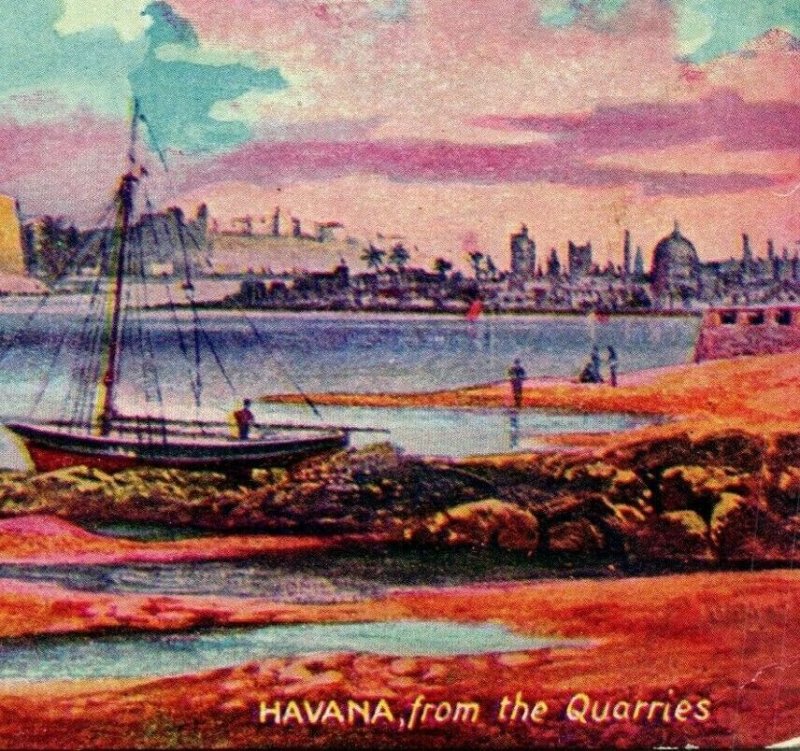 Vtg Carte Postale 1910s Havana Cuba depuis La Carrières non Utilisé Unp