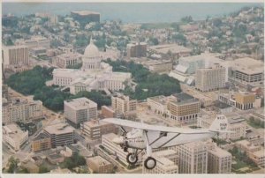 Aeroplane Birds Eye Plane View Of Madison Wisconsin Postcard