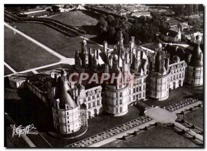 CPM Chambord Aerial view The castle the fireplaces and terraces chapel