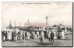 Old Postcard Dakar Senegal Yacht Commercial Port