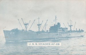 USS 'Hyades' Ship AF-28 US Navy Boat USA Unused Litho Postcard H23