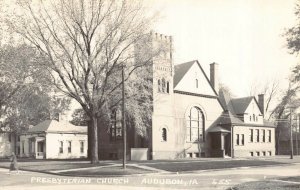 Real Photo Postcard Presbyterian Church in Aubudon, Iowa~124300