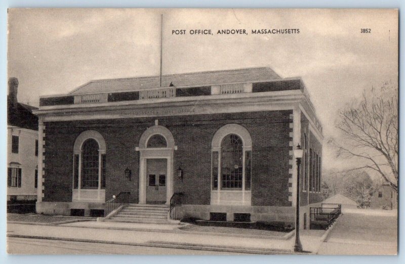 Andover Massachusetts Postcard Post Office Building Exterior View c1910 Vintage