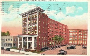 Vintage Postcard 1928 Hotel Franklin Historic Bldg. Spartanburg South Carolina