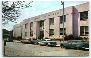 1950s YREKA CA SISKIYOU COUNTY COURT HOUSE STREET VIEW UNPOSTED POSTCARD P3807