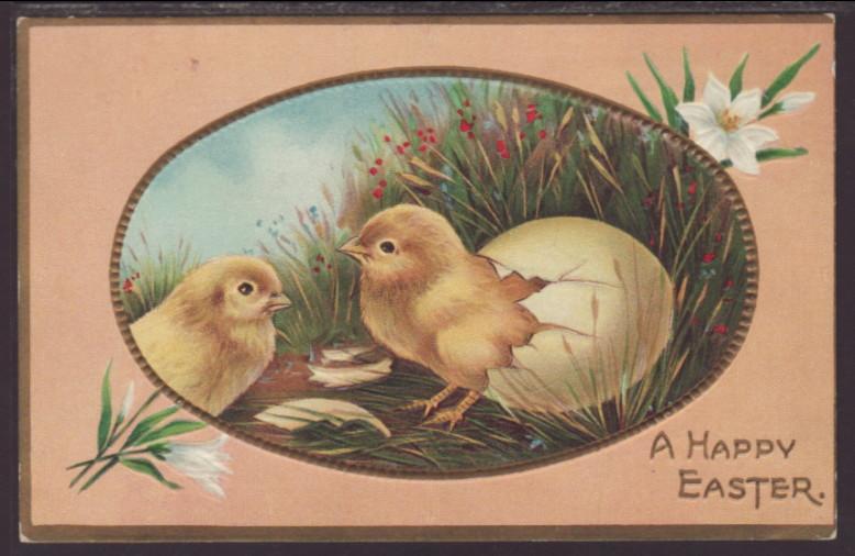 A Happy Easter,Chicks Postcard