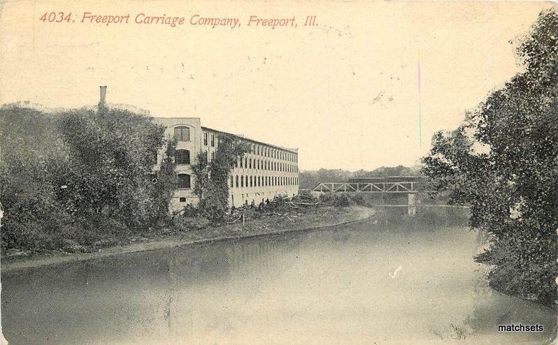 1911 FREEPORT ILLINOIS Carriage Company Acmegraph postcard 1367