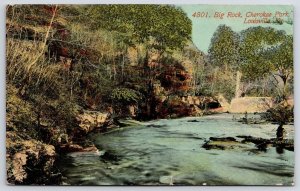 Vintage Postcard 1913 Big Rock River Trees Nature Cherokee Park Louisville KY