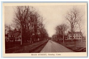 c1910 Main Street Exterior Houses Road Trees Granby Connecticut Vintage Postcard 