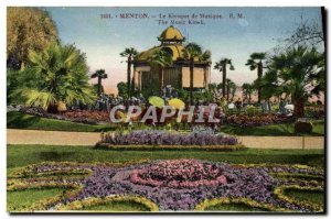 Old Postcard Menton Music kiosk