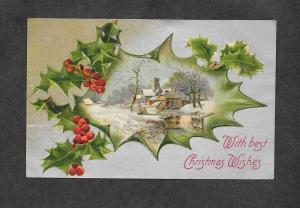 1907 Christmas Scene Picture Postcard!
