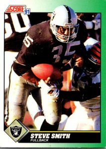 1991 Score Football Card Steve Smith FB Oakland Raiders sun 0616