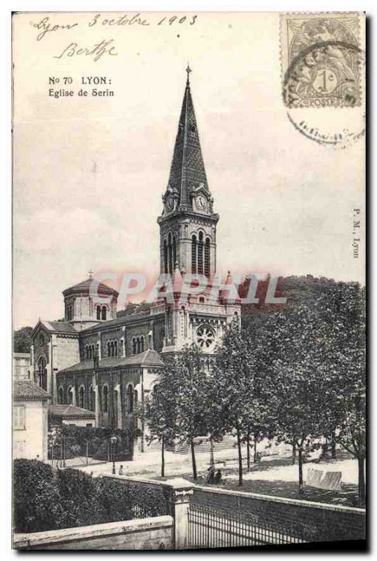 Postcard Old Lyon Church of Serin