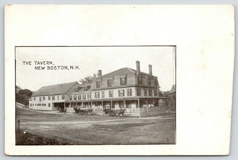New Boston New Hampshire~The Tavern Hotel on Central Square~Razed 1944~c1905 B&W