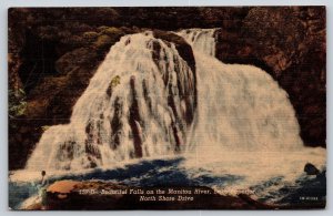 Lake Superior Minnesota~North Shore Drive~Manitou River Waterfall~Linen Postcard
