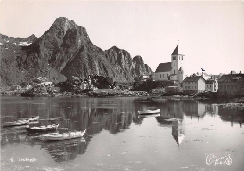 SVOLVAER NORDLAND NORWAY NORGE POSTCARD 1950s