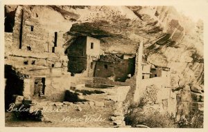 RPPC Balcony House, Mesa Verde, Pueblo Indian Cliff Palace, CO c1920s Unposted