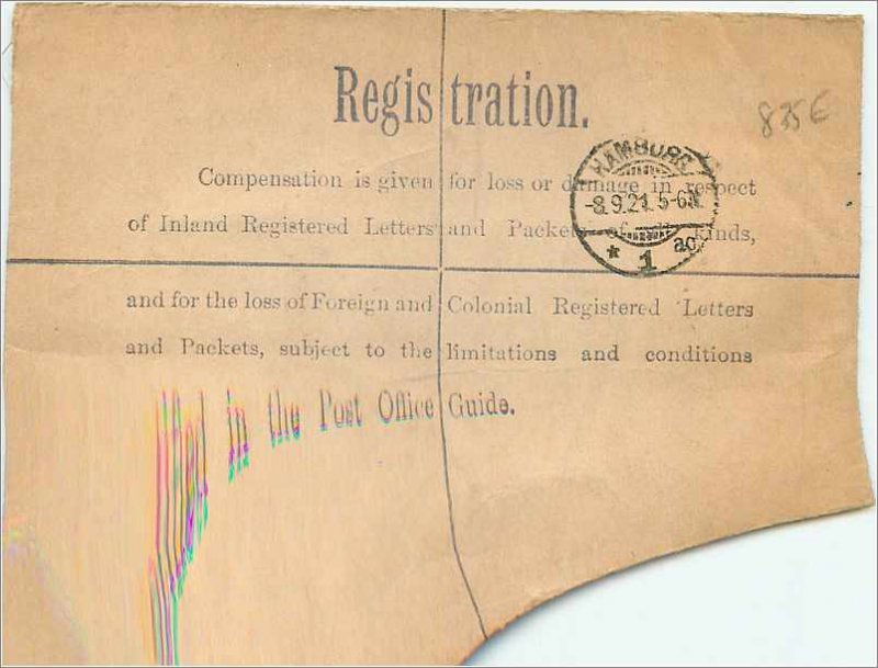 Entier Postal Stationery 2p + 1p London for Hamburg in 1921