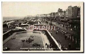 Old Postcard Sunken gadnes Boating Pool Brighton
