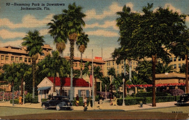 Florida Jacksonville Downtown Hemming Park 1949 Curteich