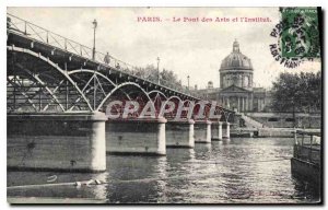 Postcard Old Paris Arts and the Institute of Bridge